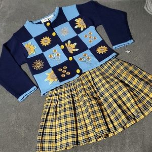 Vintage b.t. kids 2-piece sunflower outfit